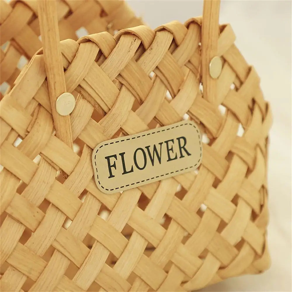 Portable Flower Basket Decorative Multifunctional Cachepot Wicker Or Bamboo 2023 Bamboo Basket Home Decor Girl Storage Basket