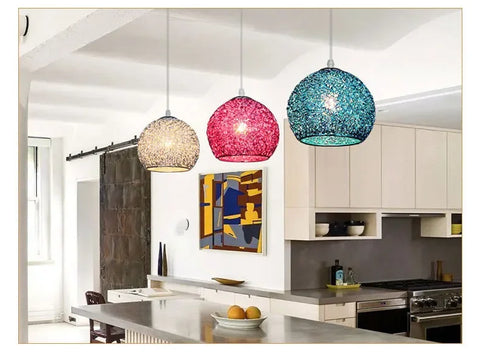 New Creative Nordic Color Macaron Aluminum Wire Chandelier Personalized Modern Simple Restaurant Bedside Aisle Lighting Fixtures