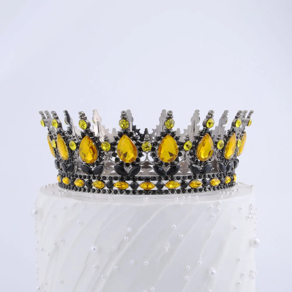 Beautiful Crystal Large Crown Cake Decoration Crown Cake Topper for Gril Birthday Party Cake Decorations