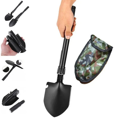 Survival Spade Trowel Dibble Pick Emergency Garden Outdoor Tool Hot Sale Multi-function Military Portable Folding Camping Shovel