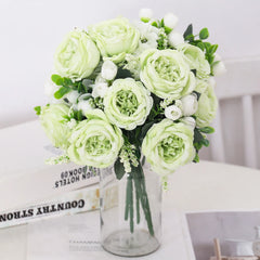 Artificial Flowers Peony Silk Hydrangea Christmas Decoration Valentine's Day Gift Home Wedding Bride Fake Bouquet Accessories