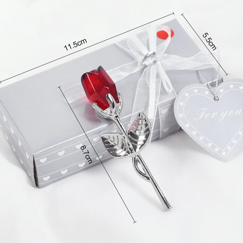 Valentines Day Gift I Love You Crystal Bear Artificial Rose Flowers Teacher Mothers Day Wedding Birthday Party Gifts for guests