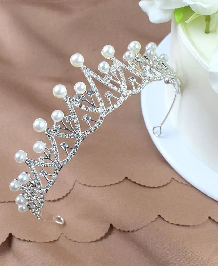 Princess Crown Crystal Tiara Girls Hair Accessories High-end Atmosphere Dance Performance Birthday Gift Crown