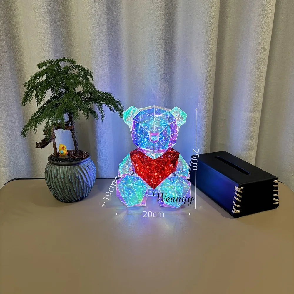 Night Ambient LED Light 3D Twinkle Luminous Teddy Bear