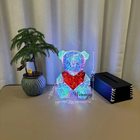 Night Ambient LED Light 3D Twinkle Luminous Teddy Bear