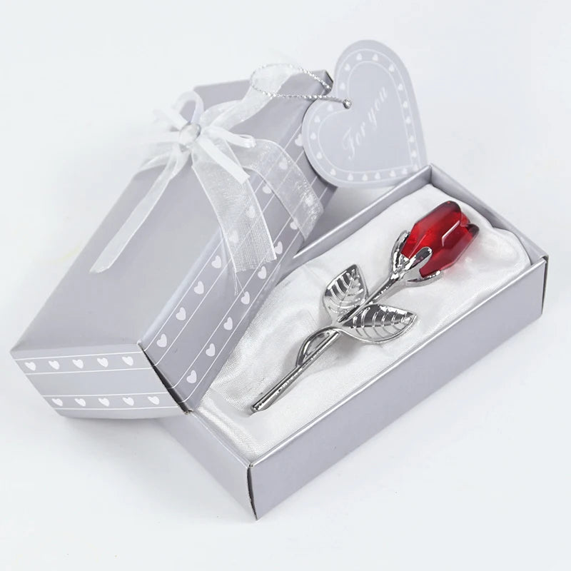 Valentines Day Gift I Love You Crystal Bear Artificial Rose Flowers Teacher Mothers Day Wedding Birthday Party Gifts for guests
