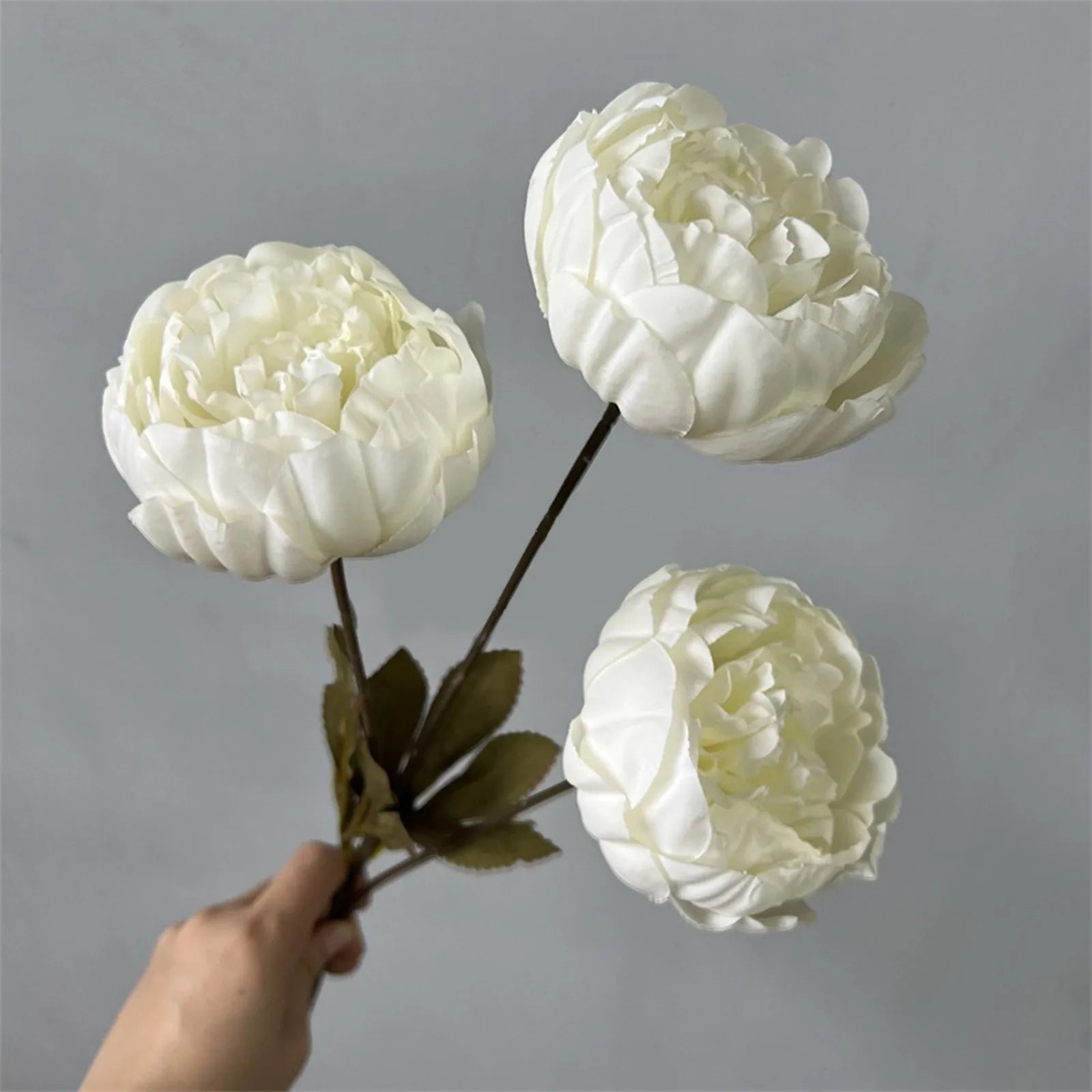 3heads Peony Cored Peony Artificial Flower Fake Rose Wedding Living Room Decoration