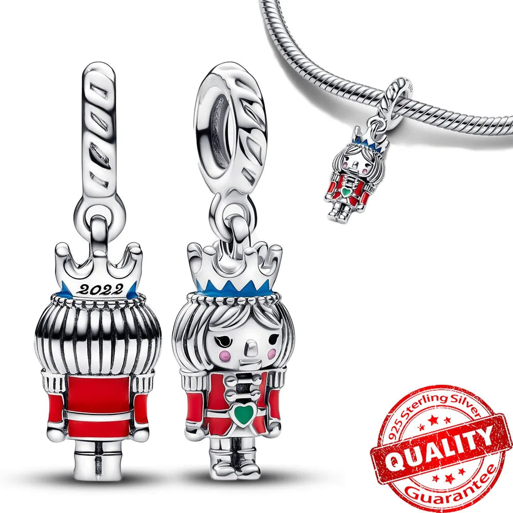 Christmas Series 925 Sterling Silver Gift Box Elk Crystal Ball Love Hot Air Balloon Charms Fit DIY Bracelet Necklace Holiday