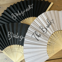 The Bride Folding Fans Foldable Bamboo Fans Souvenir Gifts Wedding Party Anniversary Day Outdoor Gathering Decor DIY Accessories