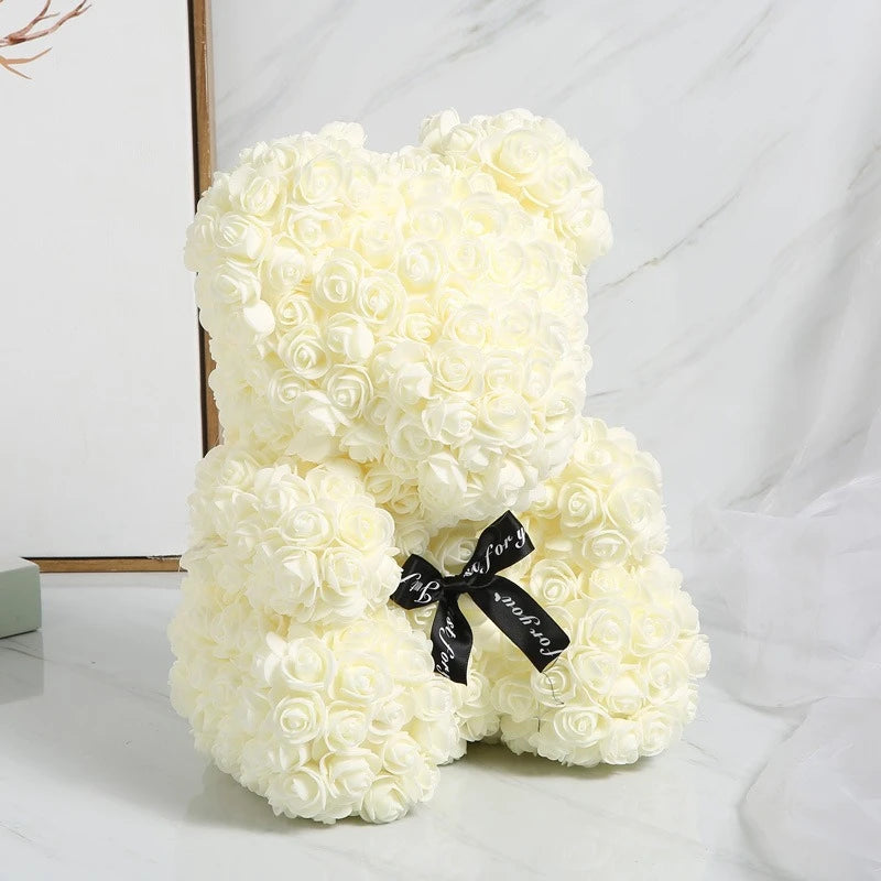 1pc Artificial Rose Bear Flower a Gift for Women Christmas Valentine's Day Birthday Anniversary Supplies  Party Decoration