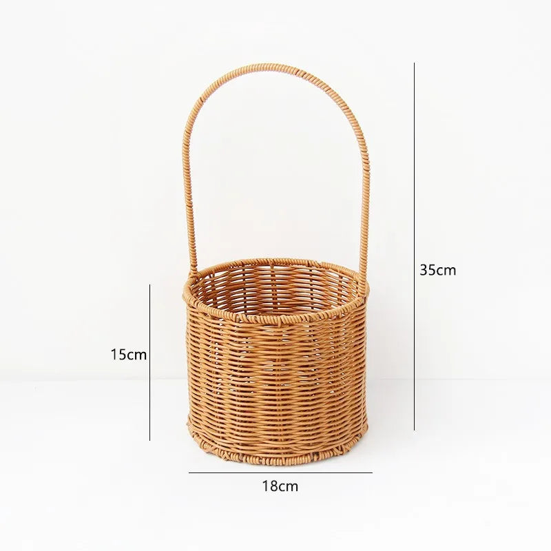 Gift Basket Woven Flower Basket Handmade Flower Basket For Home Wedding Decor Picnic Storage Baskets Rattan Storage Basket