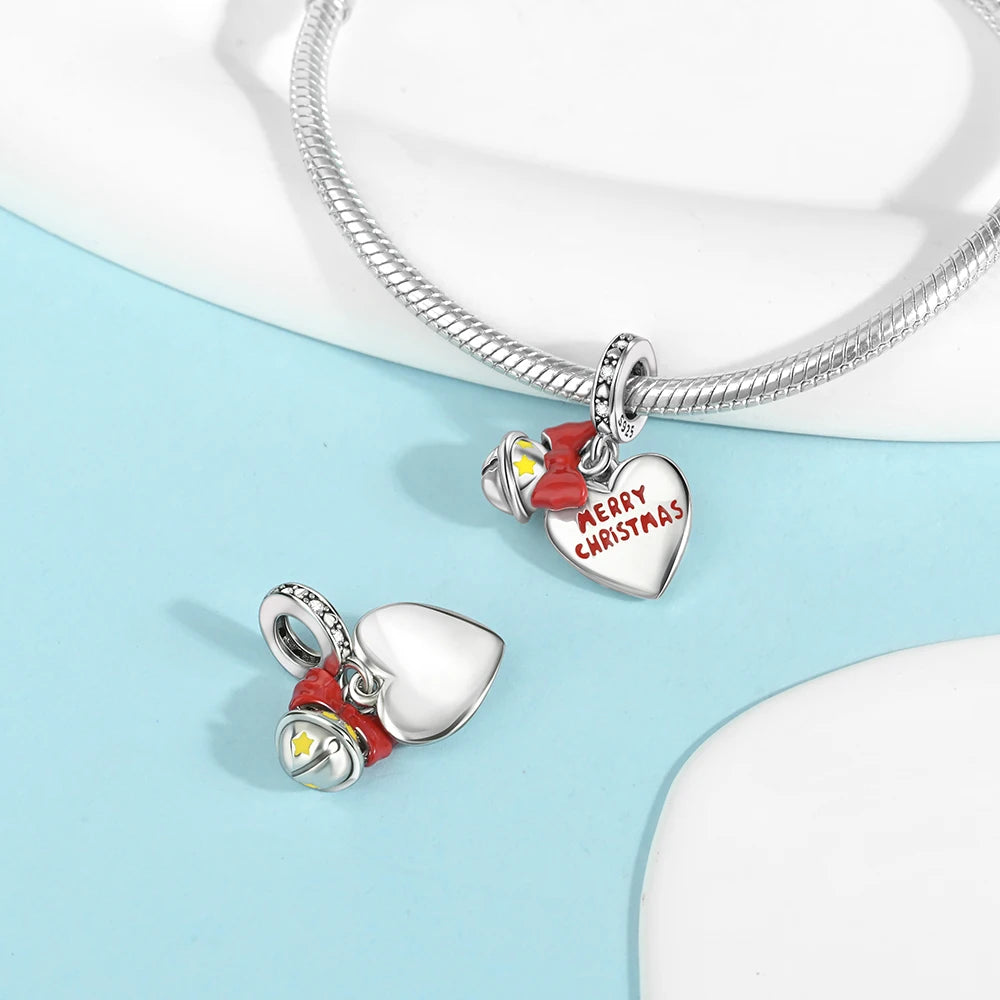 Christmas Series 925 Sterling Silver Gift Box Elk Crystal Ball Love Hot Air Balloon Charms Fit DIY Bracelet Necklace Holiday