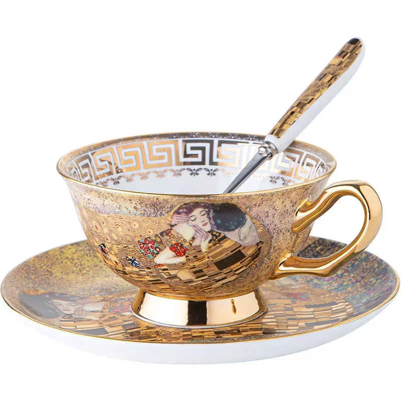 European style coffee cup high-value gift box set, tea tray, bone china, ceramic cup, tea set, afternoon tea gift