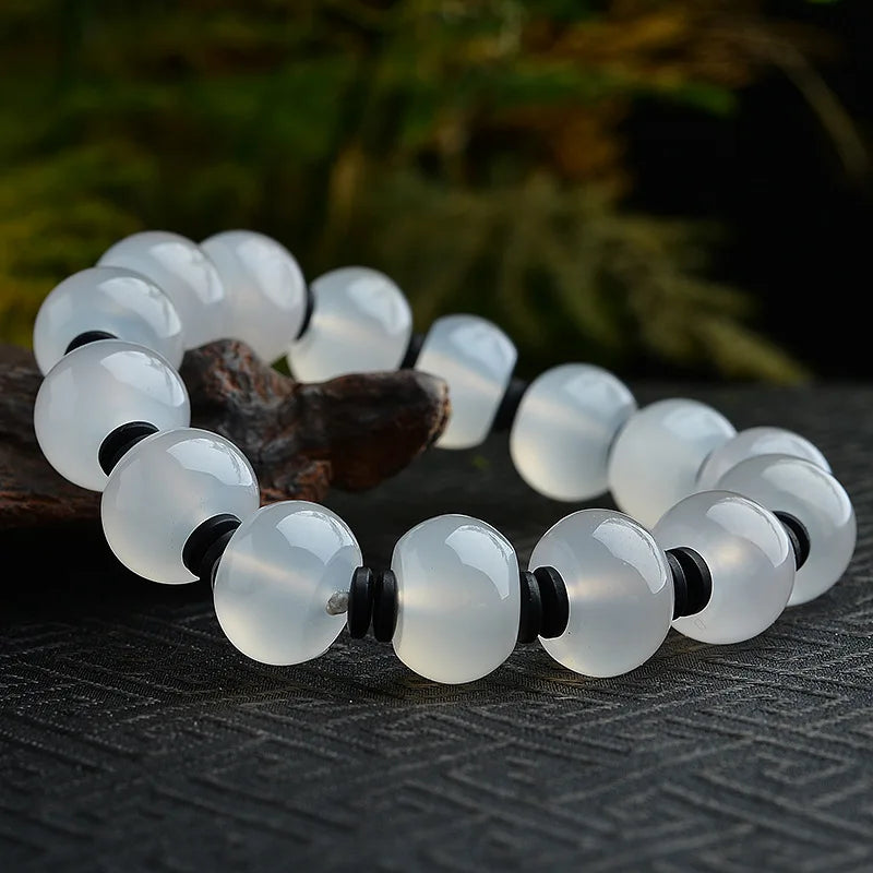 Natural Red Jade Bracelet Men Women Healing Jewelry Real Carnelian Round Beads Elastic Beaded Bracelets Bangle Lucky Amulet Gift