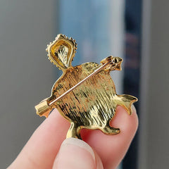 Small Turtle Rhienstone Brooches For Women Girls Boys Colorful Blue Crystal Cubic Zircon Animal Pin Fashion Alloy Accessories