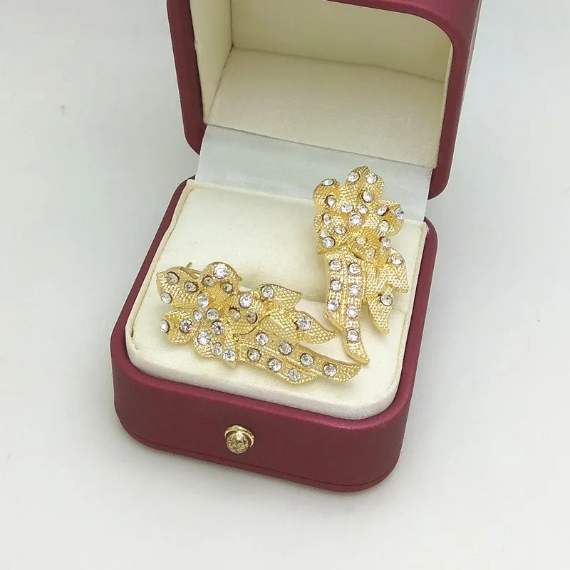 Kingdom Ma New Dubai Crystal Necklace Bracelet Earrings Ring Sets nigerian wedding african costume jewelry set