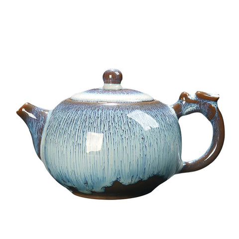 Kiln Change Tianmu Glaze Teapot Household Ceramic Kung Fu Tea Set Longdan Pot Jianzhan Bubble Teapot Xishi Pot