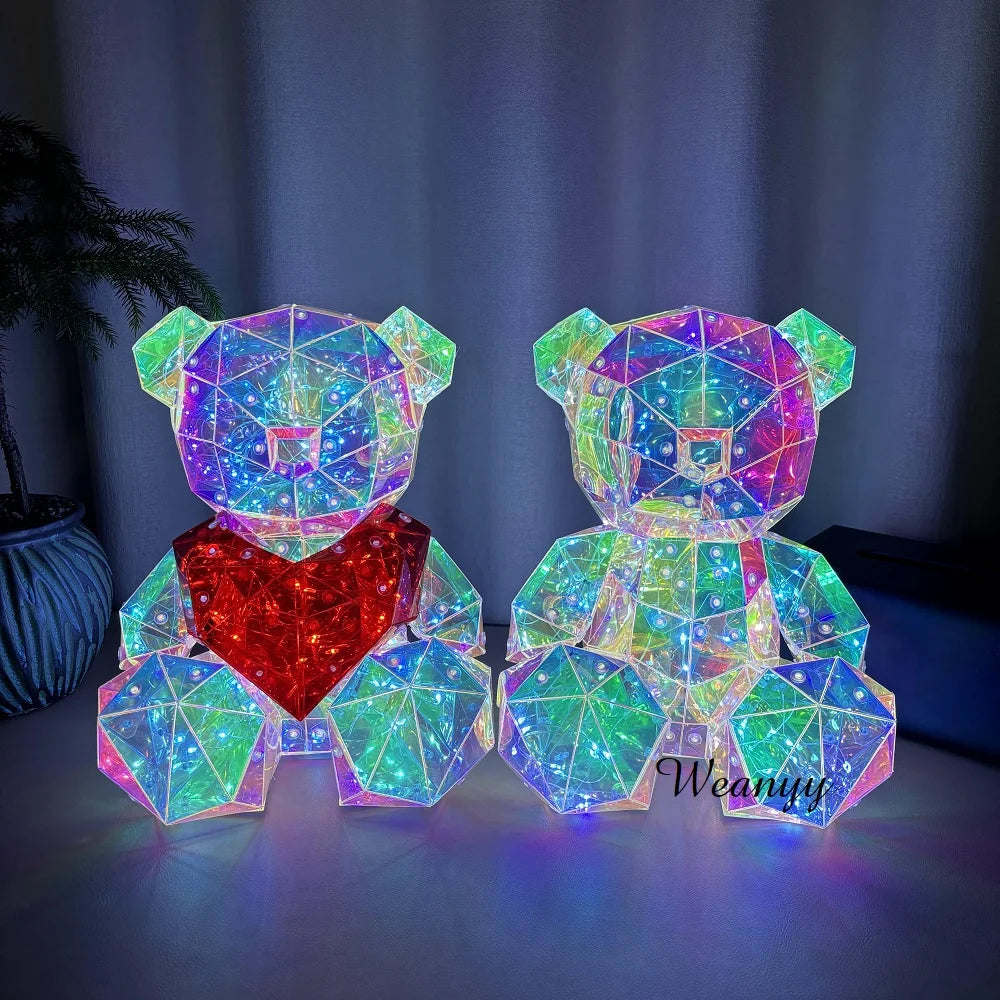 Night Ambient LED Light 3D Twinkle Luminous Teddy Bear