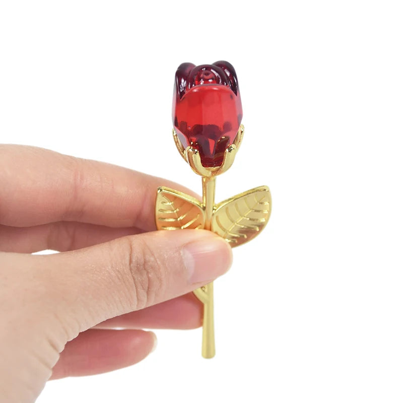 Valentines Day Gift I Love You Crystal Bear Artificial Rose Flowers Teacher Mothers Day Wedding Birthday Party Gifts for guests
