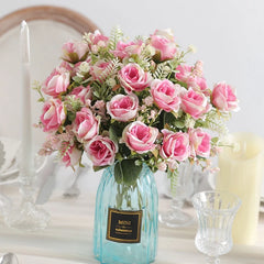 1/3Pcs Artificial Rose Flowers Bouquet for Home Room Decor Fake Flowers Garden Wedding Party Decoration Outdoor Christmas Decor