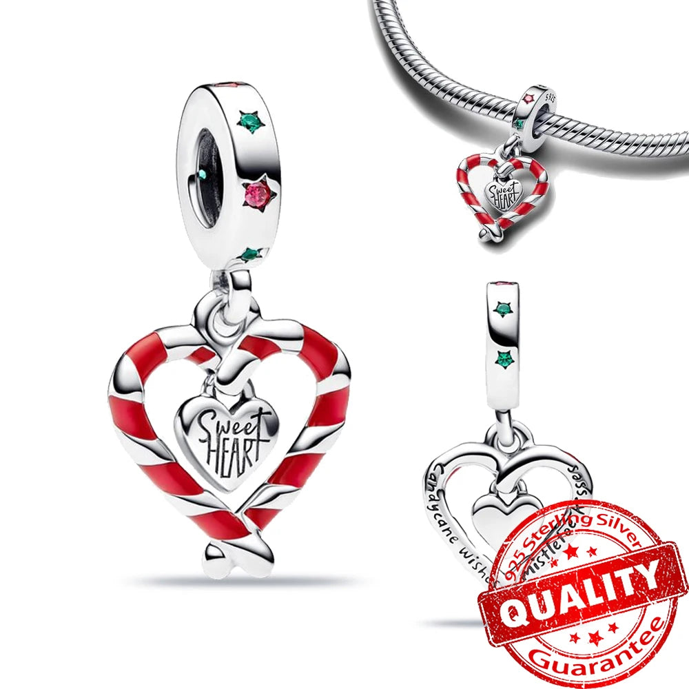 Christmas Series 925 Sterling Silver Gift Box Elk Crystal Ball Love Hot Air Balloon Charms Fit DIY Bracelet Necklace Holiday